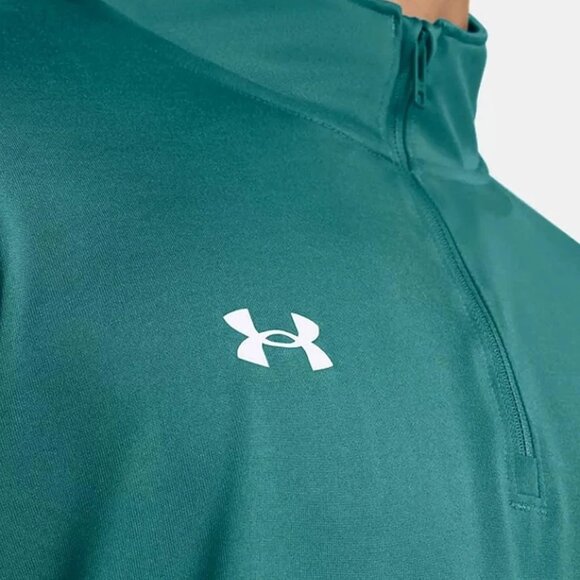 Under Armour Team Tech Mens Long Sleeve Quarter Zip Green 1376844-722 Size S - Picture 4 of 5